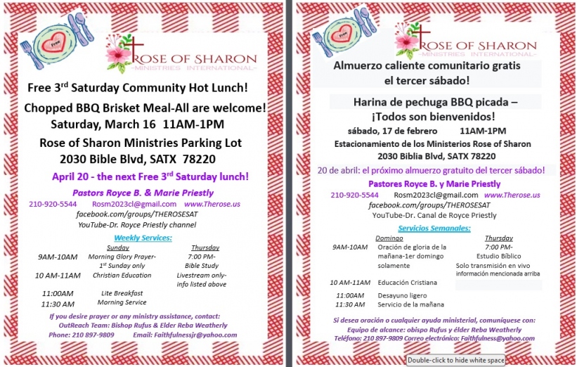 Free 3rd Sat Community Hot Lunch!